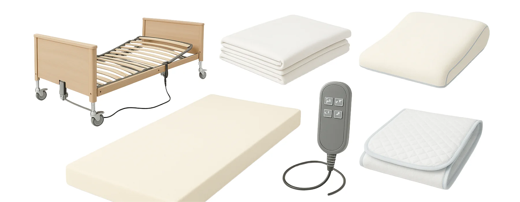 Postele, plachty, matrace