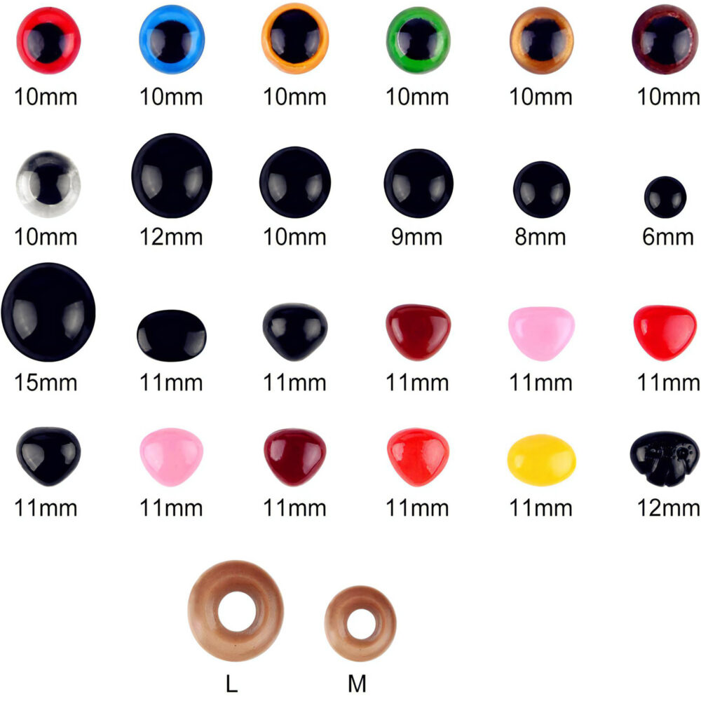 Detail nosíkov a očiek do hračiek – kreatívny set DIY