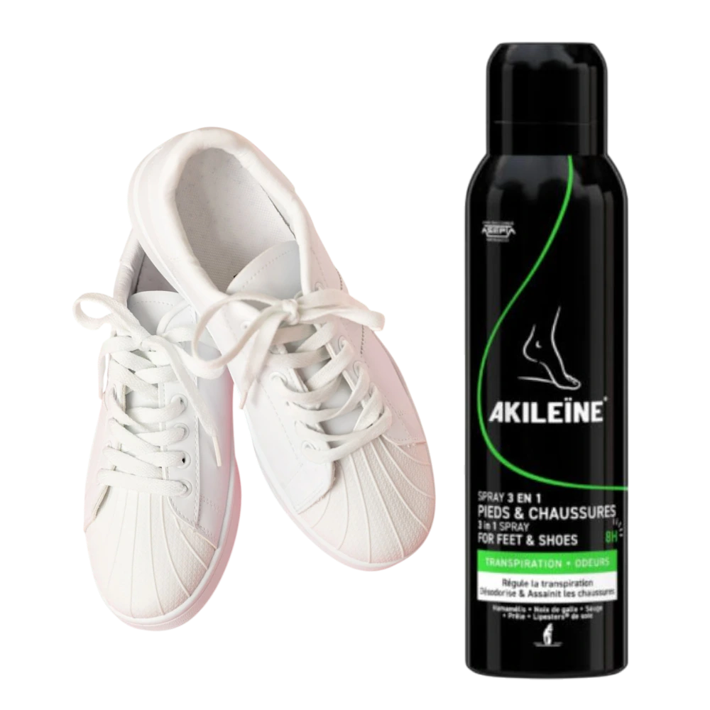 Akileine BLACK sprej 3 v 1 na nohy a topánky 150 ml