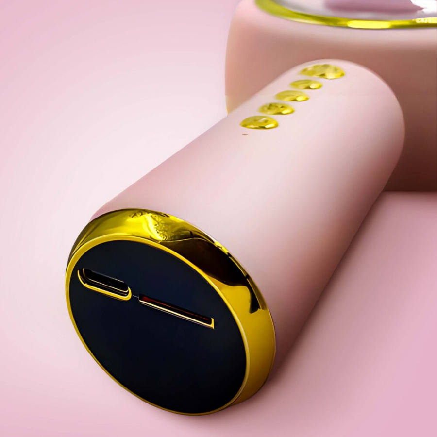 Ružový Zajko Diva karaoke mikrofón s LED osvetlením