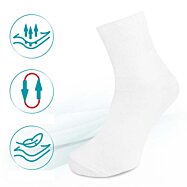 Pánske nekopresné diabetické bavlnené ponožky, Tulmero Medical, biele