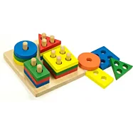 Drevená skladačka s geometrickými tvarmi Montessori