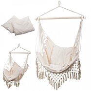 Brazílsky hojdací hamak s poduškami, závesné kreslo, 90x120x100 cm