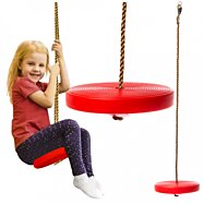 Detská záhradná okrúhla plastová hojdačka na lane