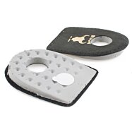 Podpätky na ostrohy kožené latex, čierna