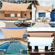 Záhradná slnečná clona/tieniaca plachta štvorec šedá, 3,6 x 3,6 m