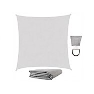 Záhradná slnečná clona/tieniaca plachta štvorec šedá, 3,6 x 3,6 m