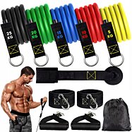 Sada 5 tréningových expanderov s rúčkami TB2, odpor 5 - 25kg