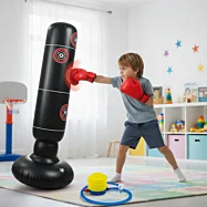 Tréningové boxovacie vrece s rukavicami na nácvik úderov a kopov