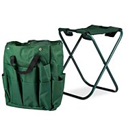 Skladacia záhradná stolička s taškou na náradie