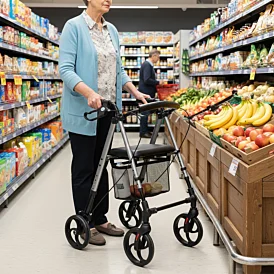 Odľahčené štvorkolesové chodítko s výškovo nastaviteľným sedadlom Alina