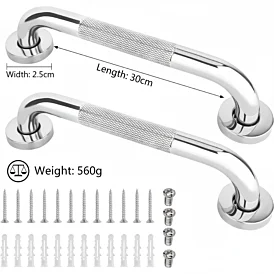 Bezpečnostné nerezové madlá k vani, sprche a dverám – 2 ks