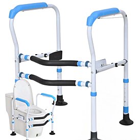 Stabilné madlo k toalete s prísavkami a nastaviteľným rámom