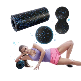 Masážny set EPP – roller, tvrdá loptička a duoball na uvoľnenie svalov - 3 v 1