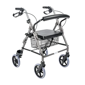 Štvorkolesové hliníkové chodítko VICTORIA so sedadlom a košíkom