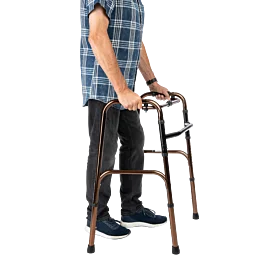 Výškovo nastaviteľné hliníkové chodítko FS-913L - hnedé