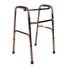 Výškovo nastaviteľné hliníkové chodítko FS-913L - hnedé