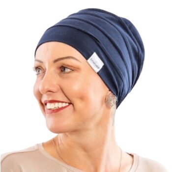Čiapka po chemoterapii, dámska Canaver (2-vrstvová) tmavo modrá