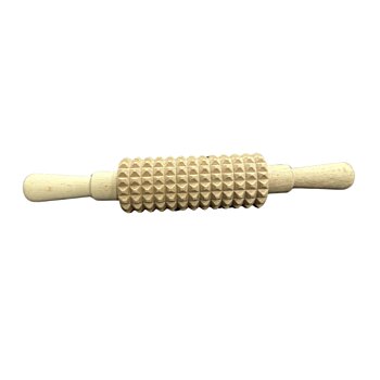 Drevený obojručný masážny valček na celé telo - malý, 28 x 12 x 4,5 cm