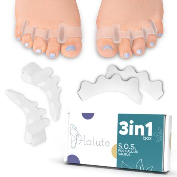 Gélový oddeľovač prstov na nohách pre hallux valgus sada 6ks