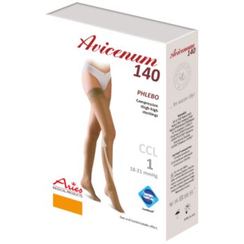 Kompresné stehenné pančuchy Avicenum 140, M, čierne