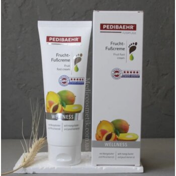 Krém na nohy na zmäkčenie a zvlhčenie pokožky ovocný broskyňa Pedibaehr, 125 ml