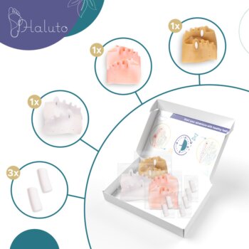 Oddeľovače prstov silikónové bandáže na halluxy s klinom, sada 12ks