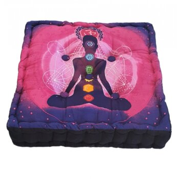 Meditačný podsedák Jogín 7 čakier štvorec, ružovofialový, 44 x 44 x 9 cm