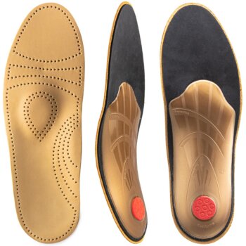 Kožené ortopedické vložky na ploché nohy a bolesti ostrohy Support II