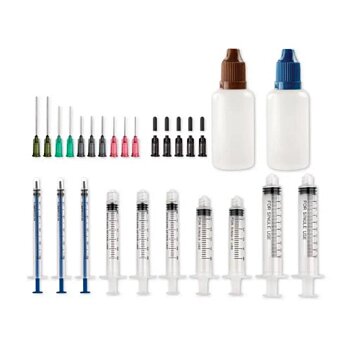 Sada injekčných striekačiek s tupými ihlami a fľaštičkami, rôzne použitie 32 ks