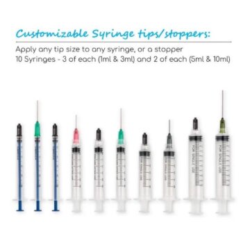 Sada injekčných striekačiek s tupými ihlami a fľaštičkami, rôzne použitie 32 ks