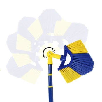 Teleskopická rohová metla s otočným kĺbom hlavicou – 4 m, plastová rukoväť a odolné štetiny