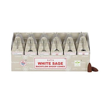 Vonné kužele Satya - White Sage Backflow, 24ks
