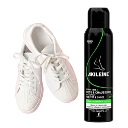 Sprej na nohy a topánky proti zápachu 3 v 1, Akileine Black - 150 ml - Náhľad