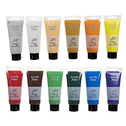 Akrylové farby 12 ks, ColourFull, 12 x100 ml - Náhľad