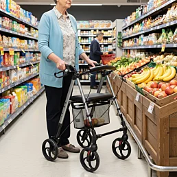 Odľahčené štvorkolesové chodítko s výškovo nastaviteľným sedadlom Alina - Náhľad