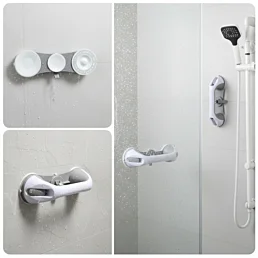 Bezpečnostné madlo do kúpeľne na hladké povrchy – 3-prísavkový úchyt - Náhľad