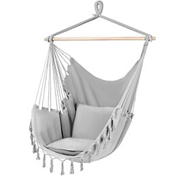 Brazílske závesné hojdacie kreslo - šedé - Náhľad