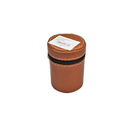 Cestovné nerezové štamperlíky v hnedom koženkovom puzdre 4ks - Náhľad