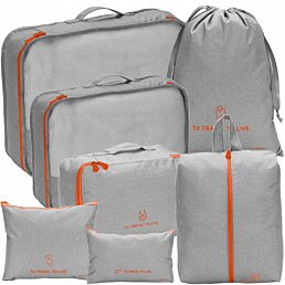 Cestovný organizér do kufra sada 7 ks Travel, šedá