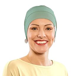 Čiapka po chemoterapii, dámska Canaver (2-vrstvová) tmavá mäta - Náhľad