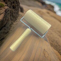 Drevený masážny ručný hladký valček - veľký, 19 x 12 x 6 cm