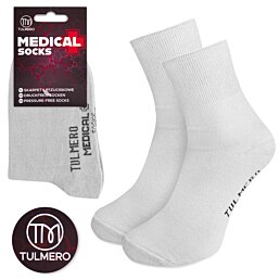 Dámske nekopresné diabetické bavlnené ponožky, Tulmero Medical, šedé