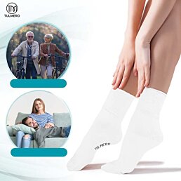 Dámske nekopresné diabetické bavlnené ponožky, Tulmero Medical, čierne - Náhľad