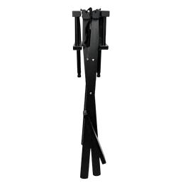 Skladacia kozmetická stolička z bukového dreva, Beautylushh – čierna - Náhľad