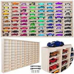 Drevená polička na autíčka Shelf, 80 ks