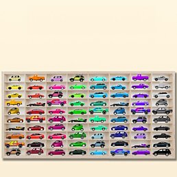 Drevená polička na autíčka Shelf, 80 ks - Náhľad