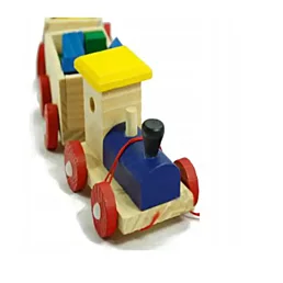 Drevený vláčik s kockami na ťahanie - Náhľad