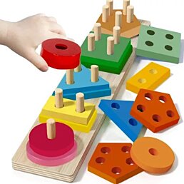Drevená vkladačka pre deti Inserter, 16 dielov