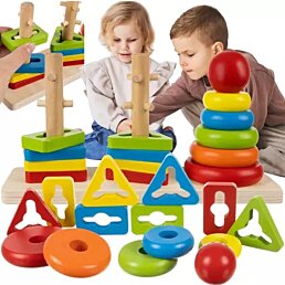 Drevená vkladačka pre deti Inserter II, 15 dielov
